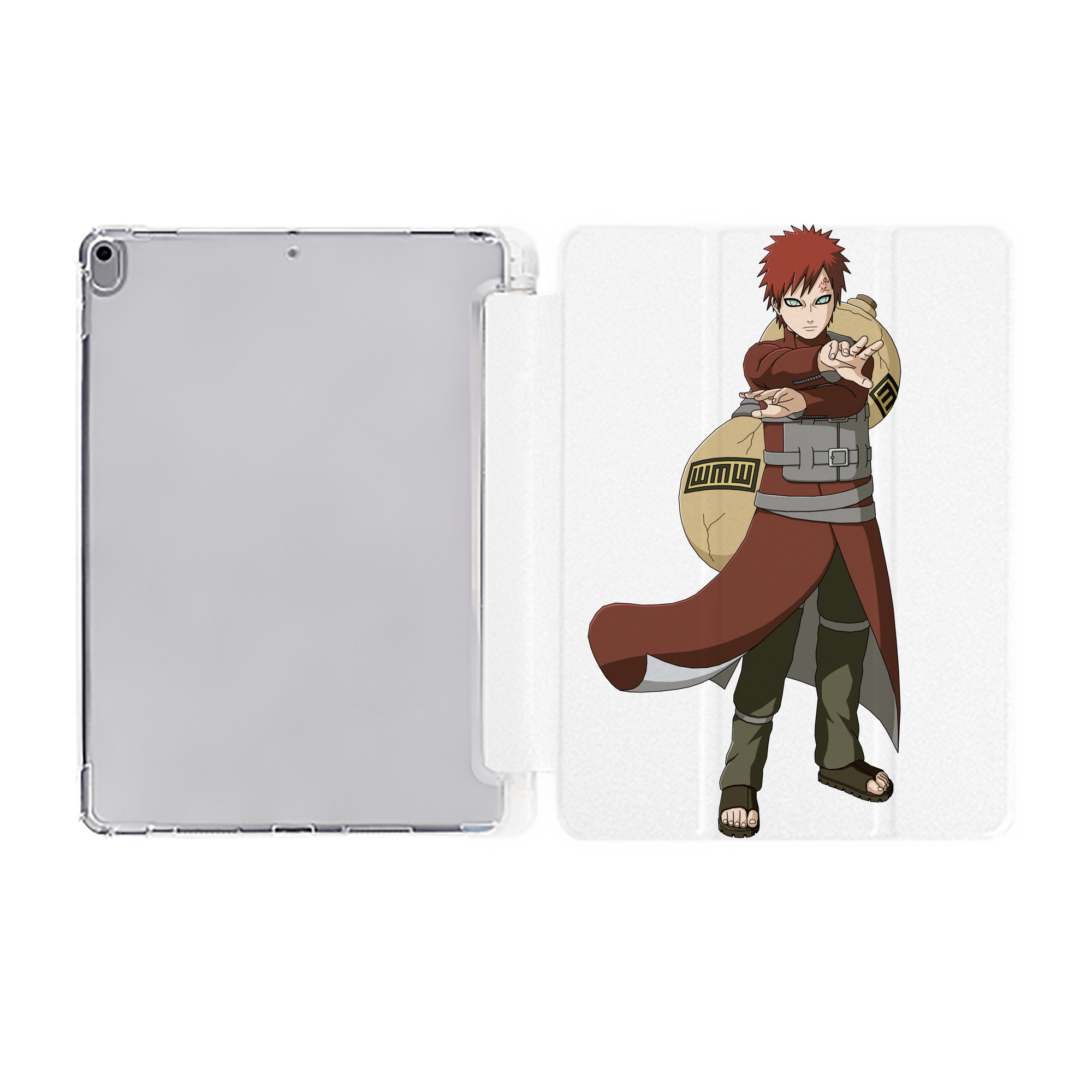 （画像用） NARUTO -ナルト- ガアラ Gaara IPad ケース ペン収納付き 三つ折りスタンド PUレザー×シリコン 対応機種9.5/10.5/10.9インチ